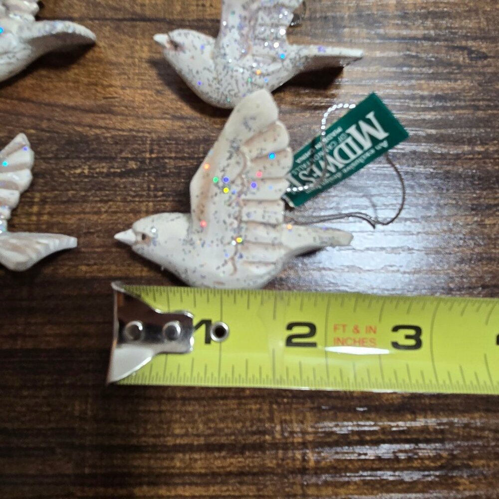 Set of 4 Glittery Dove Hanging Ornaments by Midwest of Canon Falls - Picture 6 of 10